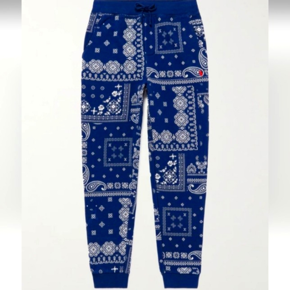 Polo Ralph Lauren Kids Paisley-Print Cotton-Blend Jersey Pants, Medium, Blue